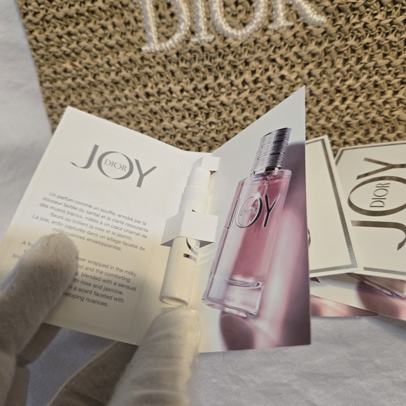 Dior Raffia Makeup Pouch + 3 JOY Perfume Samples – Straw Zipper Clutch GWP Gift - Picture 5 of 8